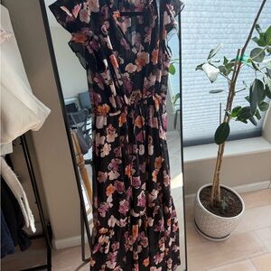 Steve Madden Black Floral Long Sleeve Dress